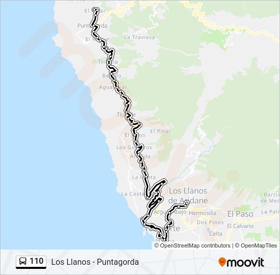 Mapa de 110 de autobús