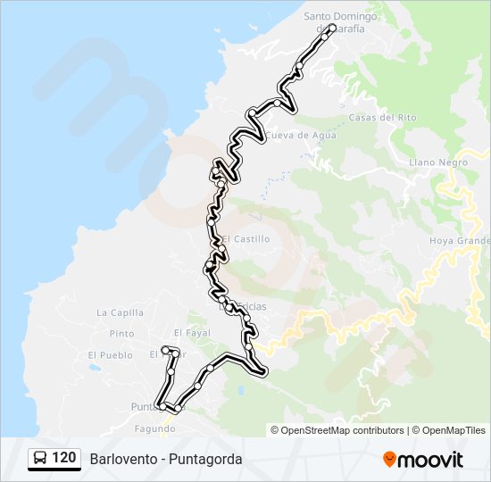 Mapa de 120 de autobús