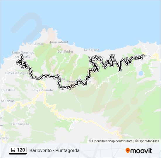 Mapa de 120 de autobús