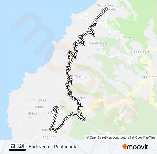 Mapa de 120 de autobús