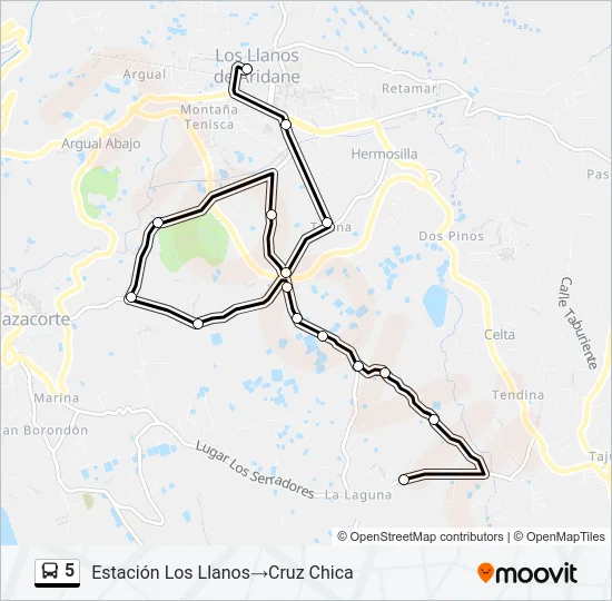 5 Bus Line Map