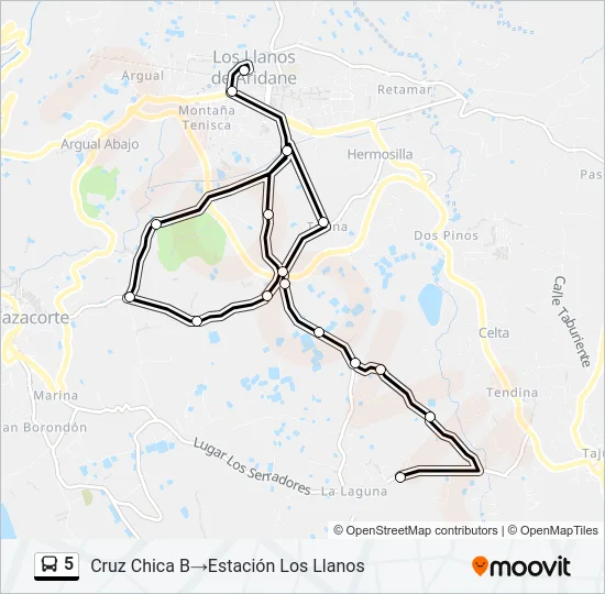 5 Bus Line Map