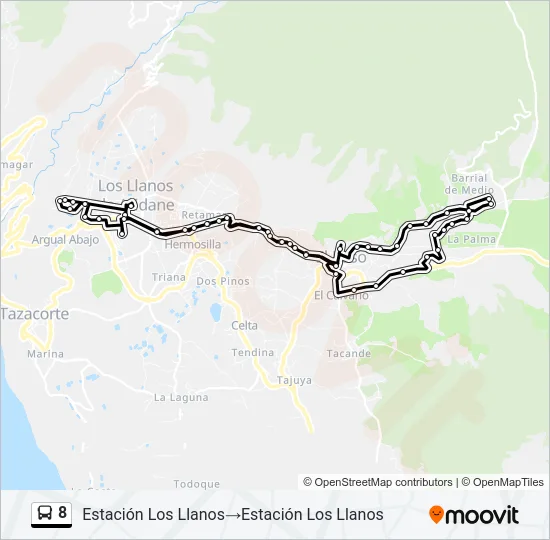 8 Bus Line Map