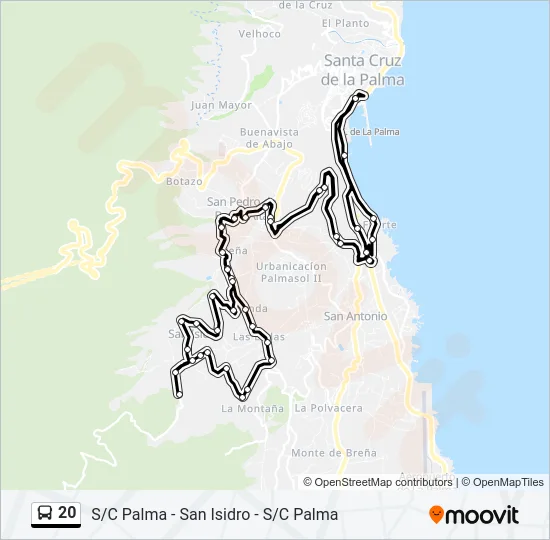 20 Bus Line Map