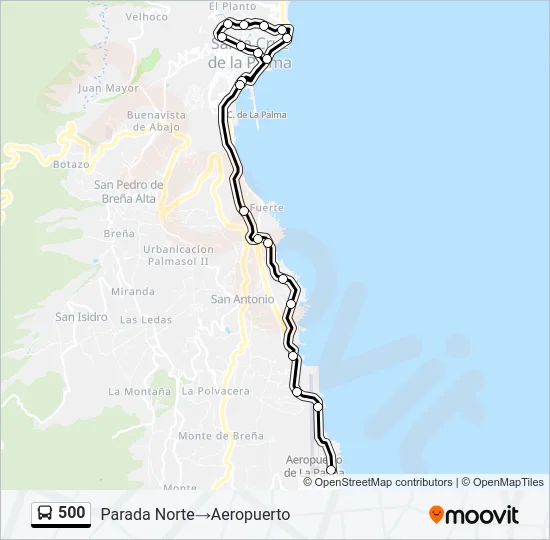500 Bus Line Map