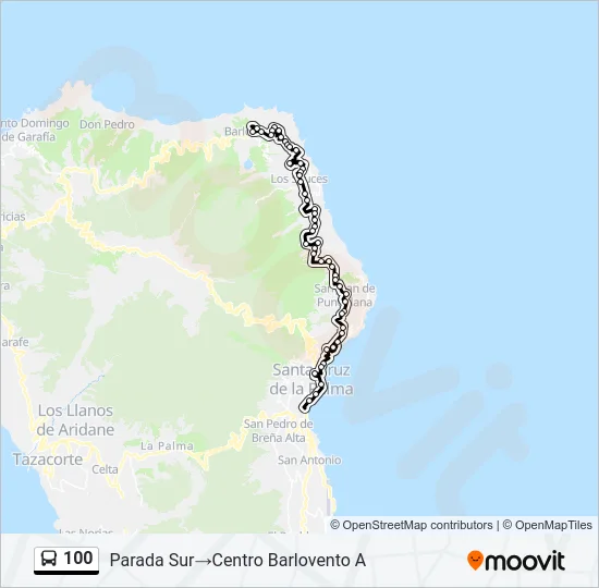 100 Bus Line Map