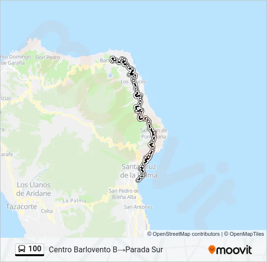 100 Bus Line Map