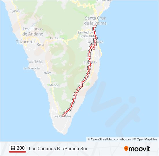 Mapa de 200 de autobús