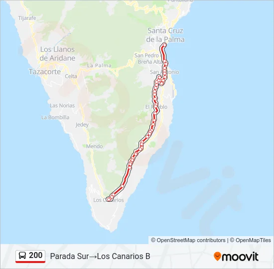 200 Bus Line Map