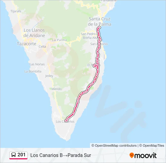 201 Bus Line Map