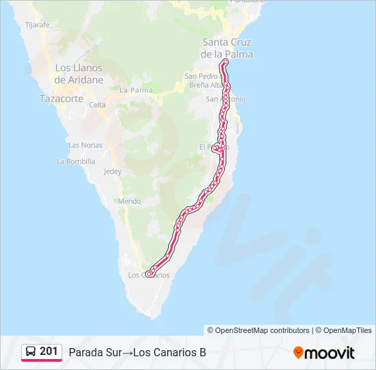 201 Bus Line Map