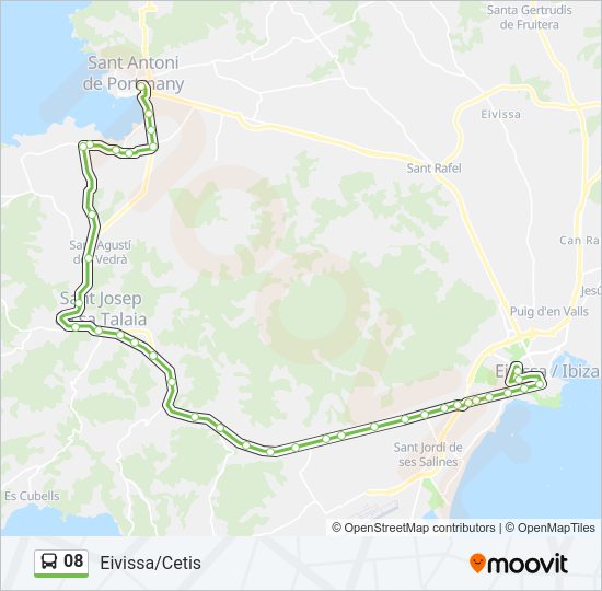 Mapa de 08 de autobús