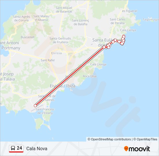 Mapa de 24 de autobús