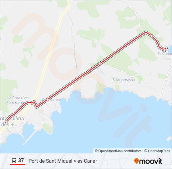 Mapa de 37 de autobús