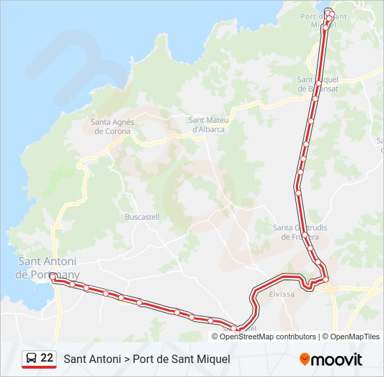 Mapa de 22 de autobús