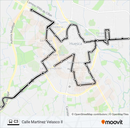 C3 bus Mapa de línia