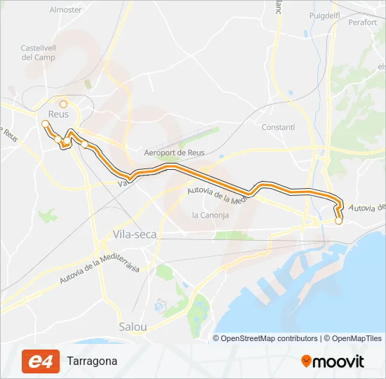 E4 Bus Line Map