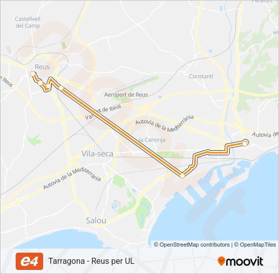 E4 Bus Line Map