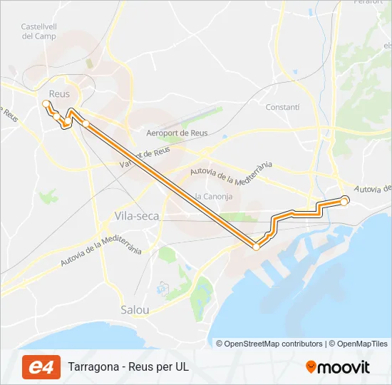 E4 Bus Line Map