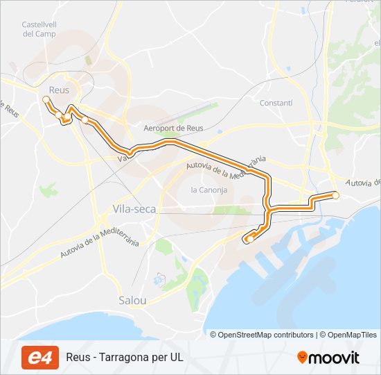 E4 Bus Line Map