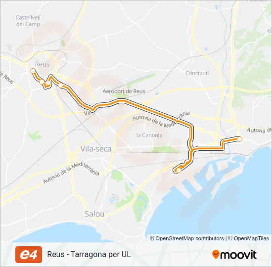 E4 Bus Line Map