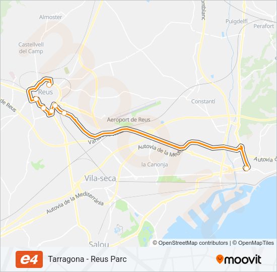 E4 Bus Line Map