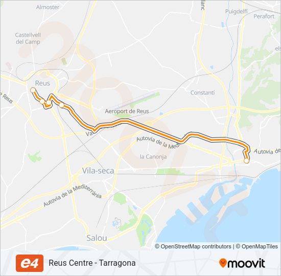E4 Bus Line Map