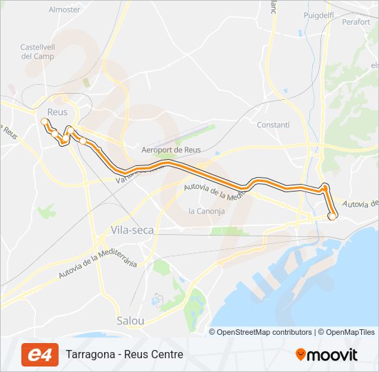 E4 Bus Line Map