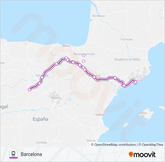 INTERCITY Train Line Map