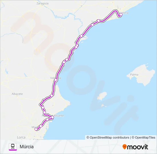 INTERCITY Train Line Map