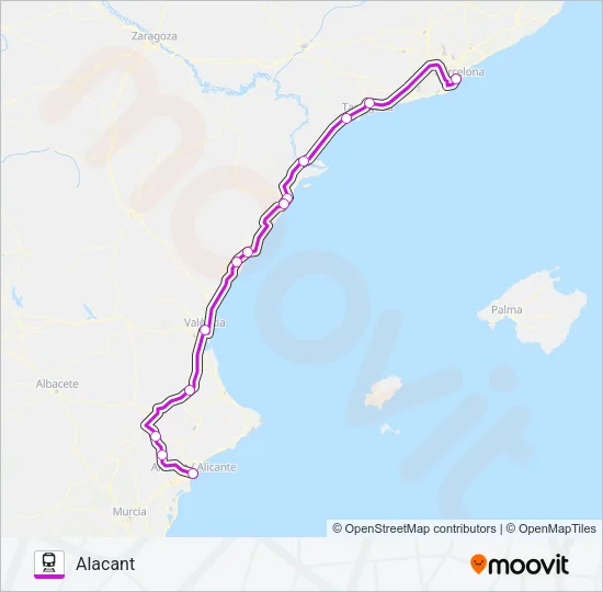 INTERCITY Train Line Map