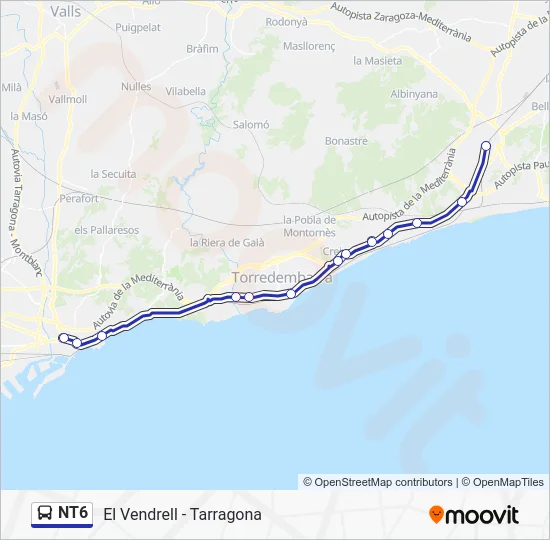 NT6 Bus Line Map