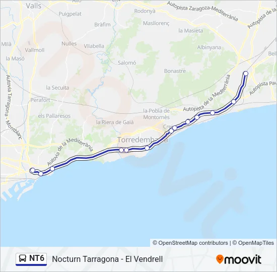NT6 Bus Line Map