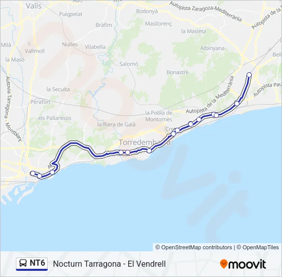 NT6 Bus Line Map