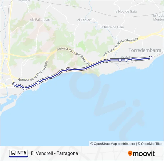 NT6 Bus Line Map