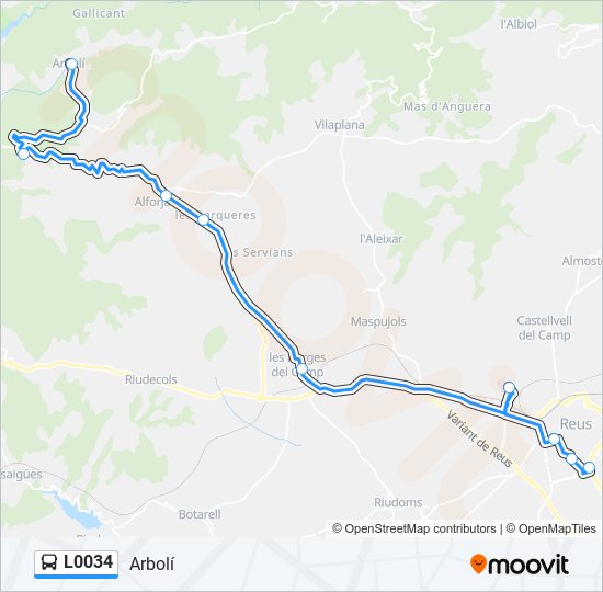 Mapa de L0034 de autobús