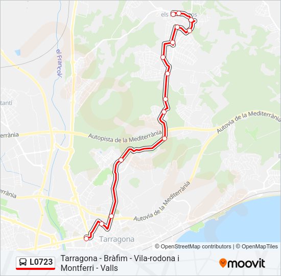 Mapa de L0723 de autobús