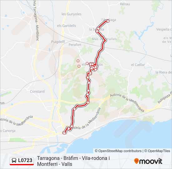 Mapa de L0723 de autobús