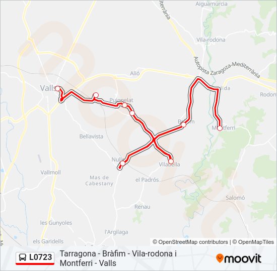 Mapa de L0723 de autobús