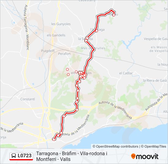Mapa de L0723 de autobús