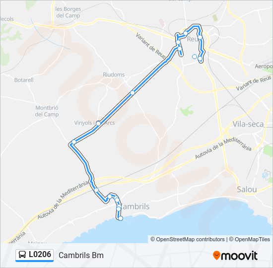 Mapa de L0206 de autobús