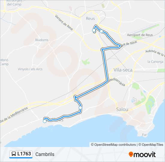 Mapa de L1763 de autobús