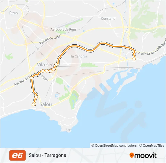 E6 Bus Line Map