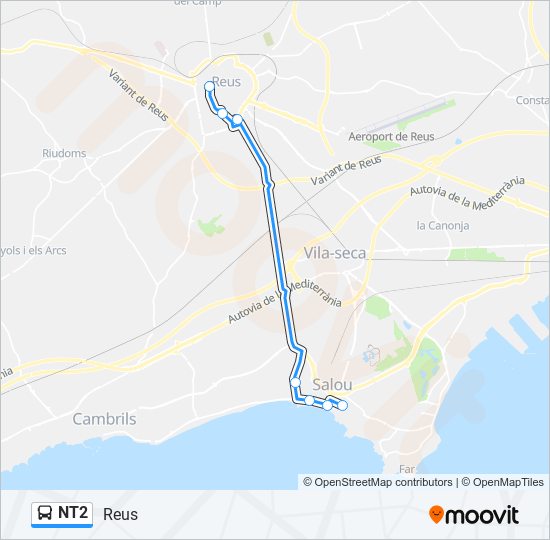 Mapa de NT2 de autobús