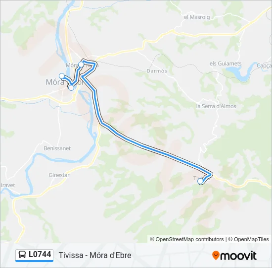L0744 Bus Line Map