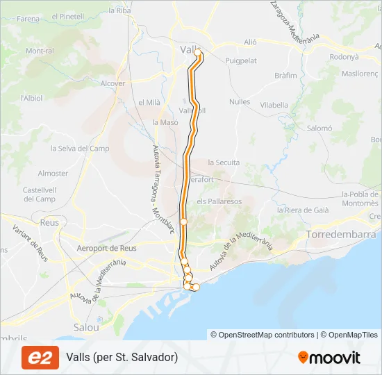 E2 Bus Line Map