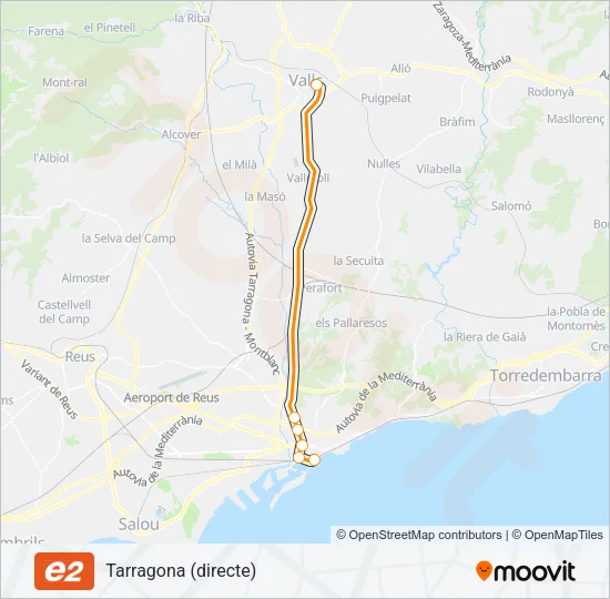 E2 Bus Line Map