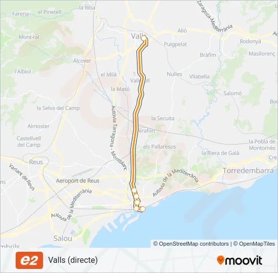 E2 Bus Line Map