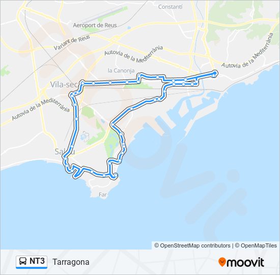 Mapa de NT3 de autobús