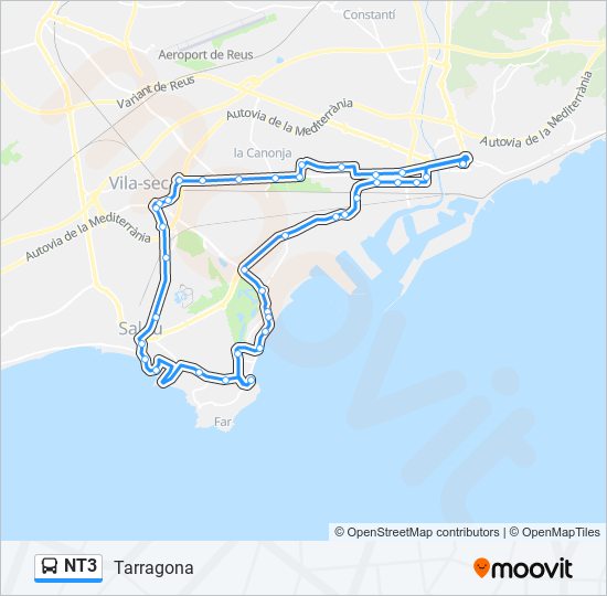 NT3 bus Mapa de línia